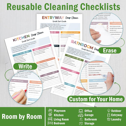 ADHD Cleaning Planner - Cleaning Schedule and Checklist Organizer for Adults and Teens - Daily, Weekly & Monthly Household Cleaning Checklist for ADHD Minds - Stress-Free Housework