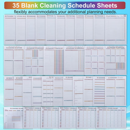 ADHD Cleaning Planner for Adults - ADHD Cleaning Schedule & Checklist Organizer, Daily Weekly Monthly Household Management Routine Tracking & Family Cleaning Tasks