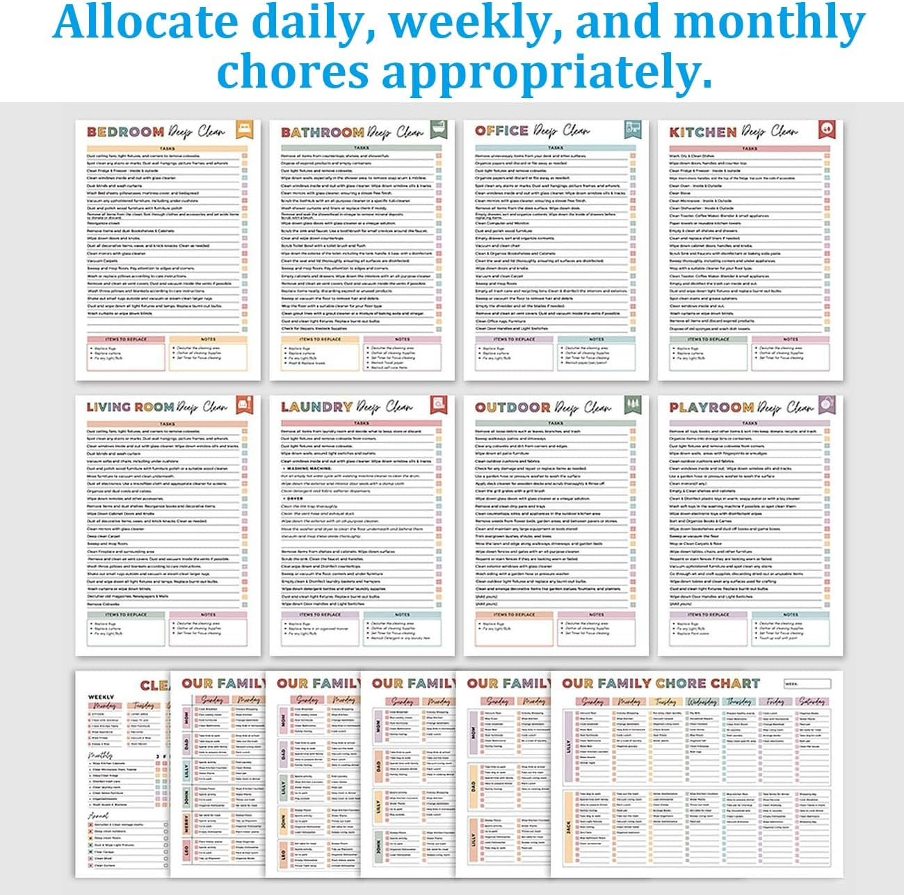 Adhd Cleaning Planner, Editable Adhd Cleaning and Organizing Planner DIY Cleaning Schedule Notebook for Adults Home Chore Chart Adhd Daily Planner